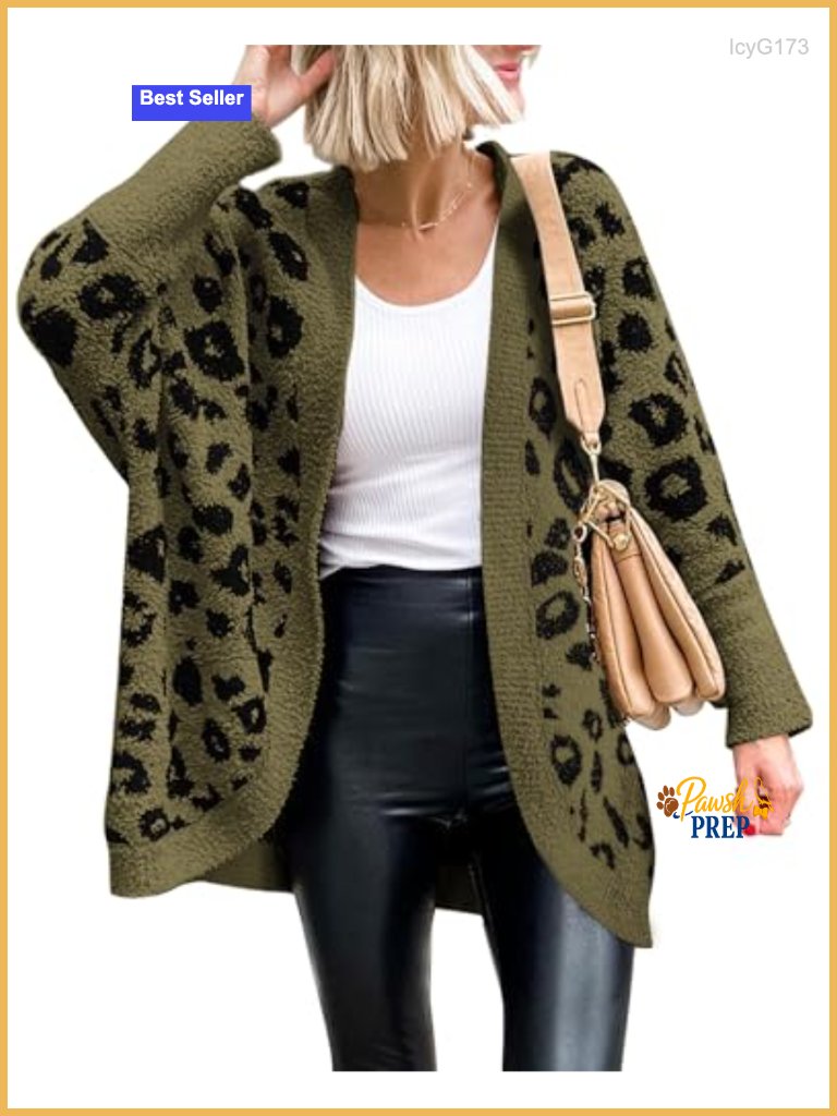 Open Front Cardigan Sweater With Pockets Loose Knit Long Sleeve Fall Winter
